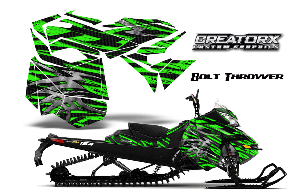 Skidoo Rev XM Graphics Kit Bolt Thrower Green BB